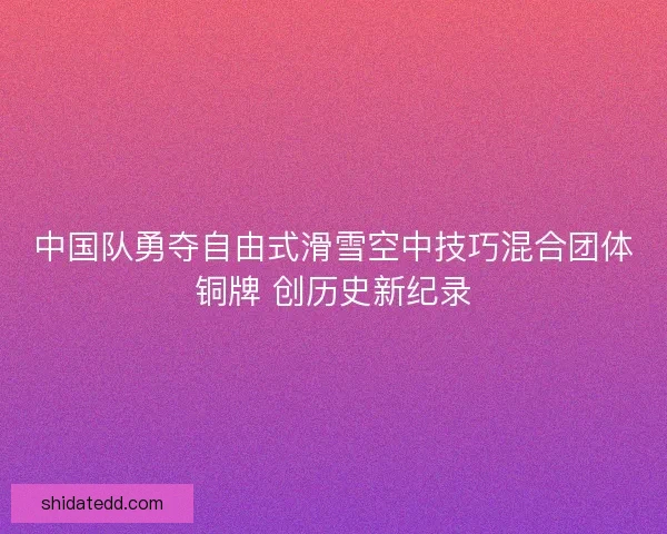 中国队勇夺自由式滑雪空中技巧混合团体铜牌 创历史新纪录
