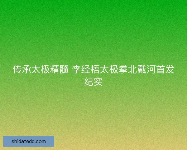 传承太极精髓 李经梧太极拳北戴河首发纪实